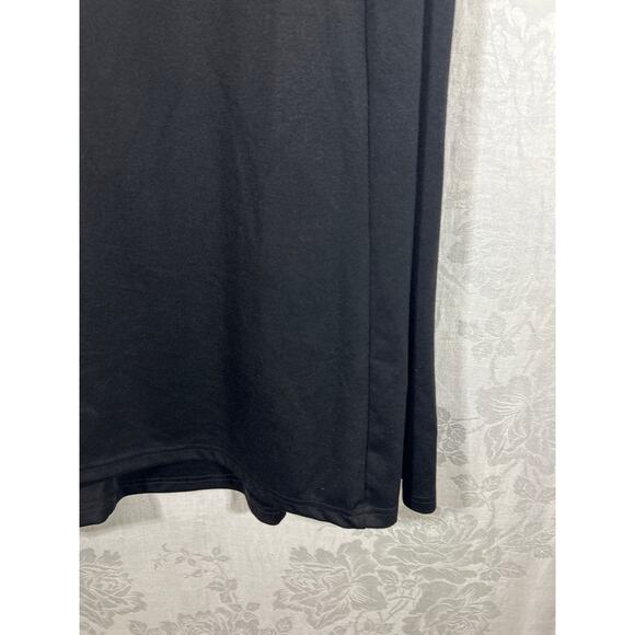 Catherines Dress 1X Black Label Midi Tank Faux Leather Trim Detain Zip - Picture 2 of 10